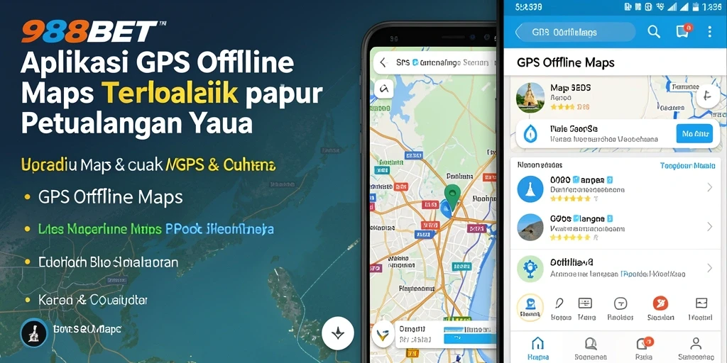 Tampilan antarmuka 988BET yang jelas untuk navigasi GPS Offline Maps.