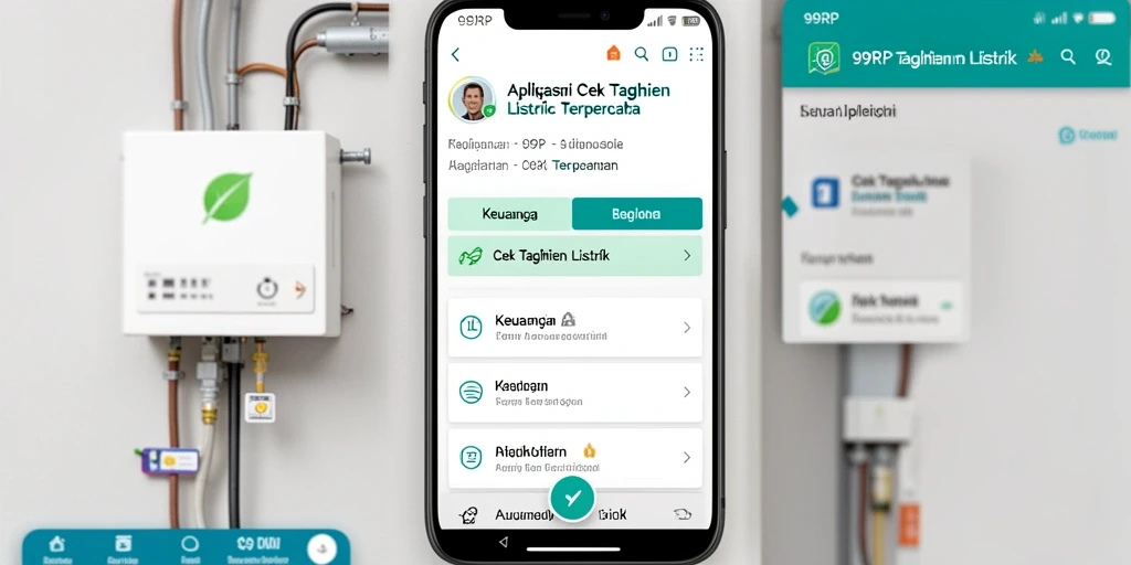 Screenshot antarmuka aplikasi Cek Tagihan Listrik 99RP yang user-friendly.