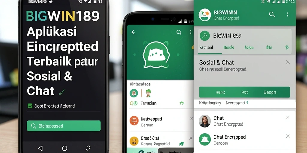 Antarmuka utama aplikasi BIGWIN189 yang menawan dengan fungsi Chat Encrypted.