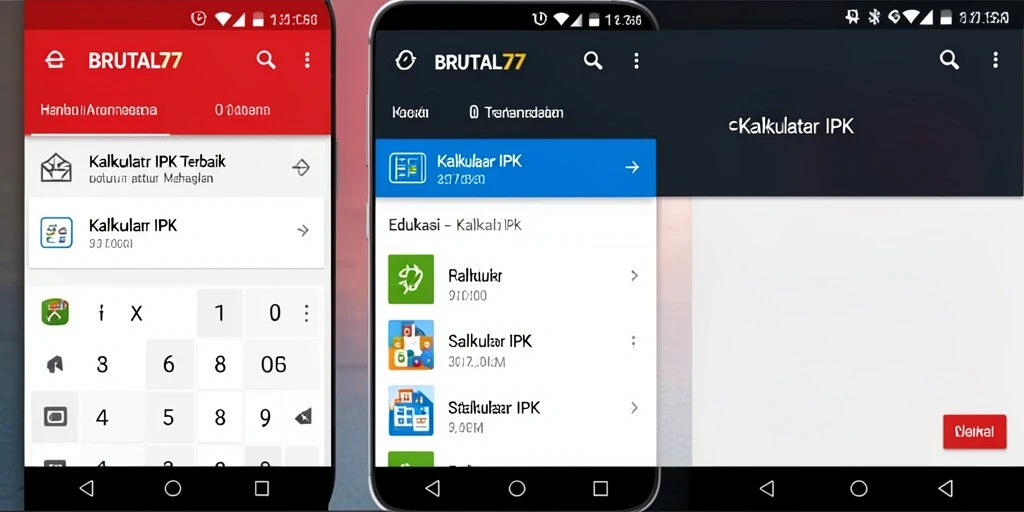 Antarmuka aplikasi Kalkulator IPK BRUTAL77 yang user-friendly.