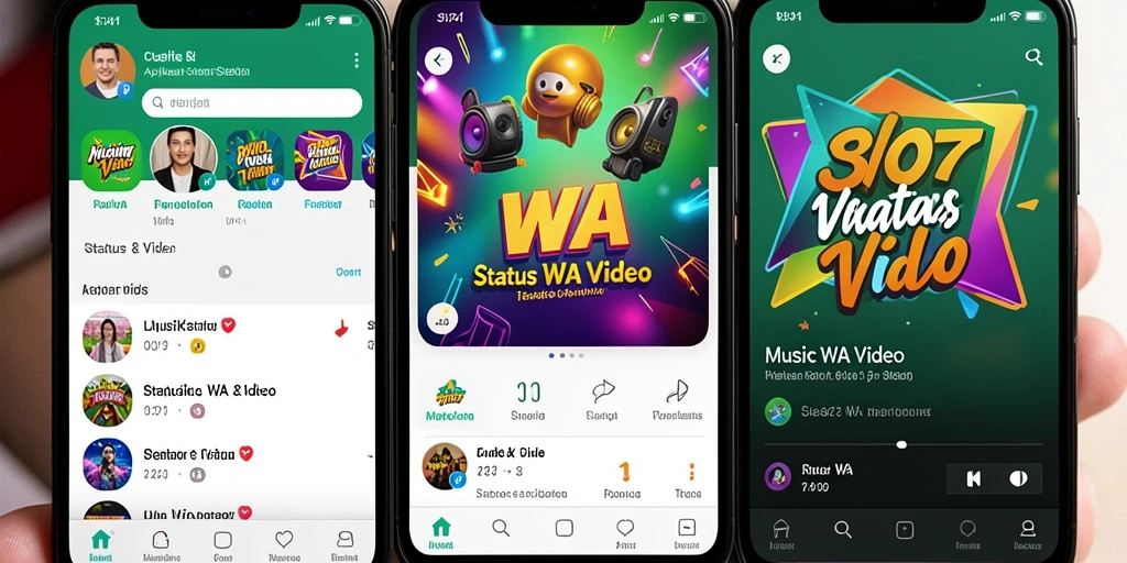 Antarmuka aplikasi COO77 yang menarik dan fungsional untuk membuat Status WA Video.