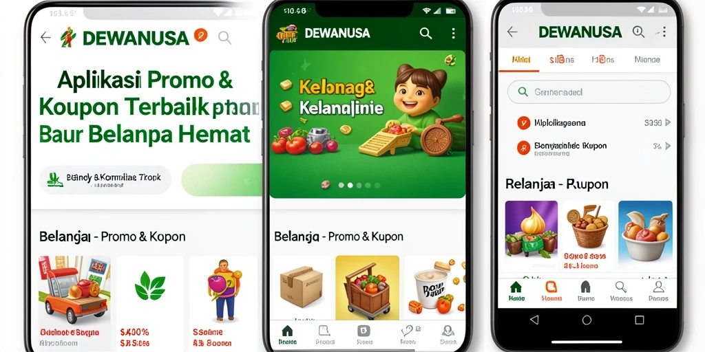Tampilan antarmuka DEWANUSA yang menarik dan fungsional untuk promo & kupon.