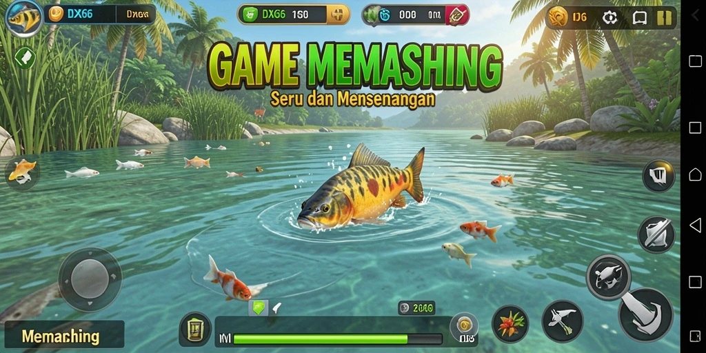 Tampilan antarmuka IDX66 dengan fitur memancing yang menarik dan responsif.