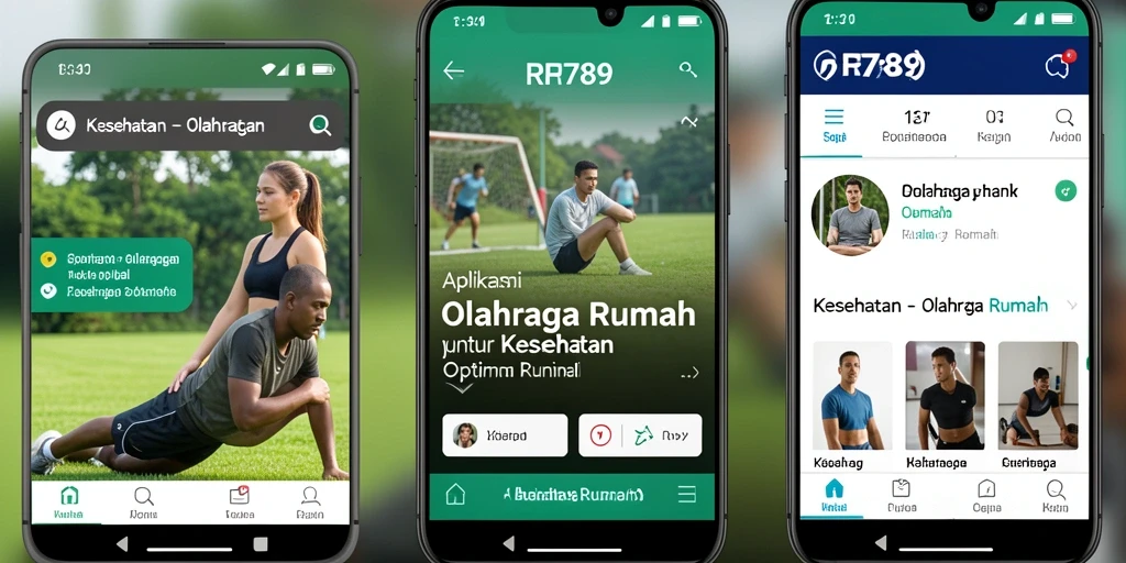 Antarmuka aplikasi Olahraga Rumah yang modern dan fungsional.