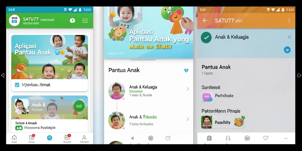 Antarmuka aplikasi SATU77 yang ramah anak dan intuitif.